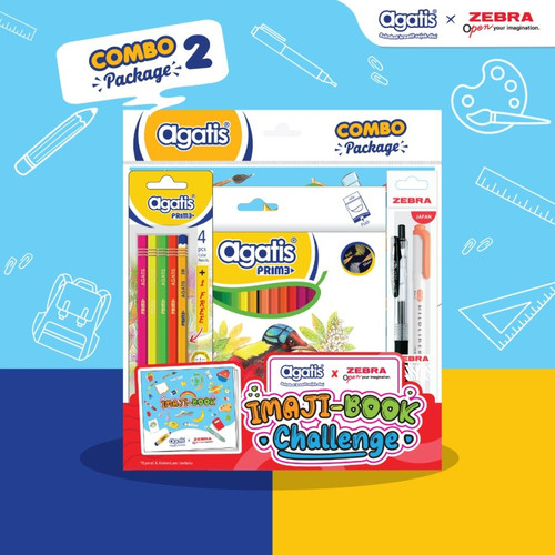 [EZO.7500124] Agatis - Paket Mewarnai & Menggambar Kombo 2 Imaji Book Agatis X Zebra