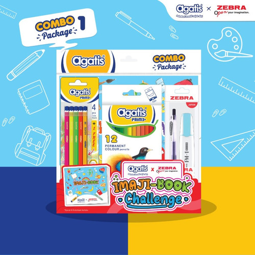 [EZO.7500125] Agatis Paket Mewarnai & Menggambar Kombo 1 Imaji Book Agatis X Zebra