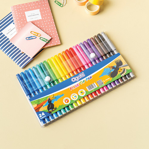[EZO.7500130] Agatis Eco Spidol Warna Fibre Tip Pen 24 Warna