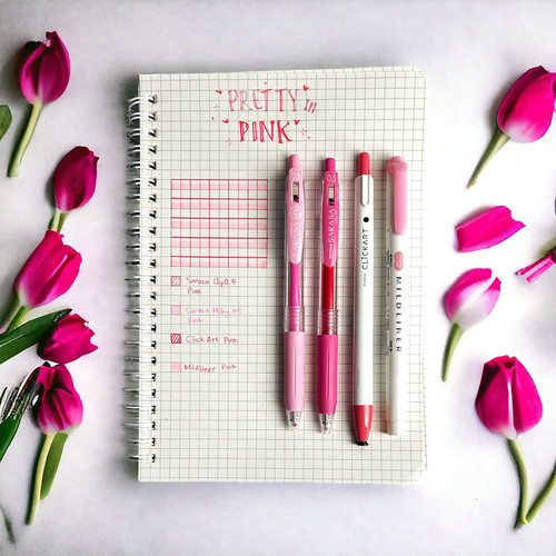 [EZO.7500188] Paket Bundling Alat Tulis Zebra Pretty Pink Free Notebook Grid A5