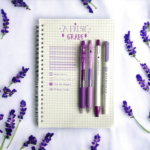 [EZO.7500192] Paket Bundling Alat Tulis Zebra A Fresh Grape Free Notebook Grid A5