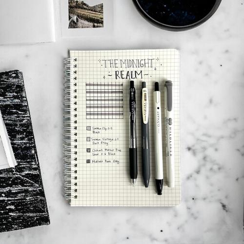 [EZO.7500193] Paket Bundling Alat Tulis Zebra The Midnight Free Notebook Grid A5