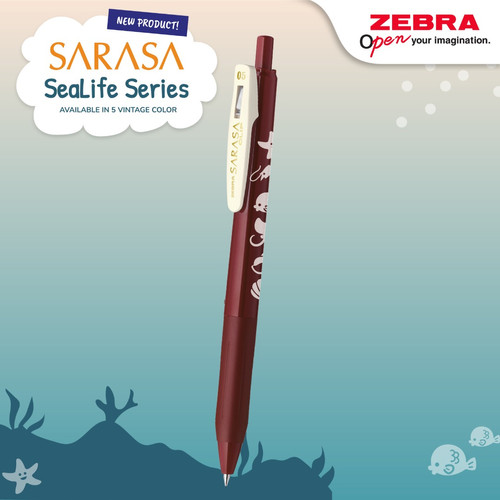 Zebra Pulpen Gel Sarasa Clip 05 Vintage Sealife - Limited Edition