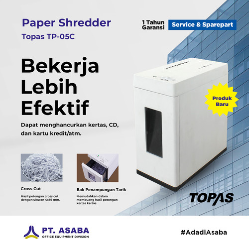 [EZO.7500214] TOPAS TP05C Penghancur Kertas / Paper Shredder