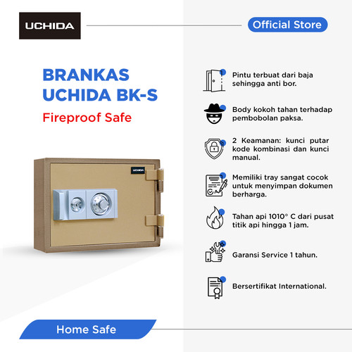 [EZO.7500219] Brankas Uchida BKS Tahan Api Tempat Penyimpanan Uang