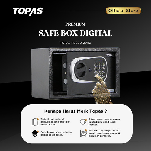[EZO.7500220] Safety Box Topas Kotak Penyimpanan Uang Topas FD200