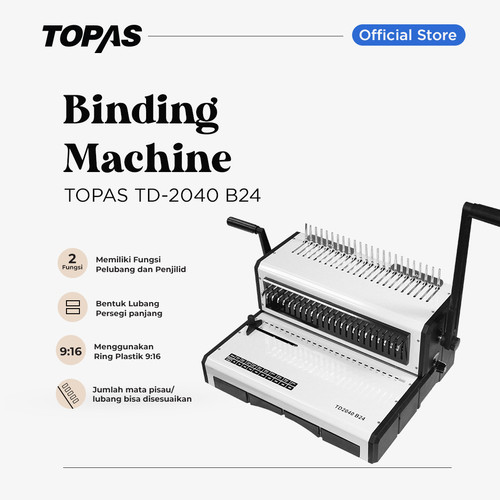 [EZO.7500224] TOPAS TD-2040 B24 | Mesin Jilid Ring Plastik F4 9:16