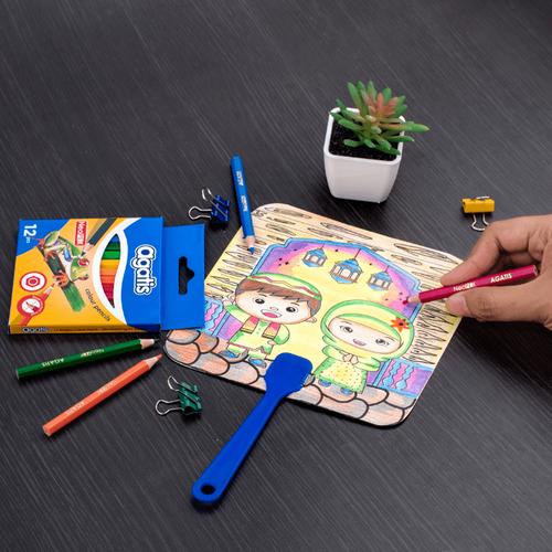 [EZO.7500235] AGATIS - Pensil Warna isi 12pcs Pendek
