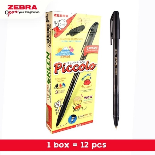 [EZO.7500247] ZEBRA PULPEN PICCOLO - 0,7 isi 12 pcs( free 2 pcs)