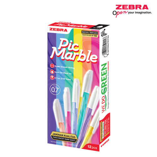 [EZO.7500262] Zebra Picmarble Semi Gel 0.7mm - isi 12 pcs