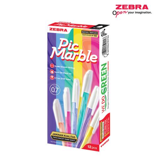 [EZO.7500262] Zebra Picmarble Semi Gel 0.7mm - isi 12 pcs