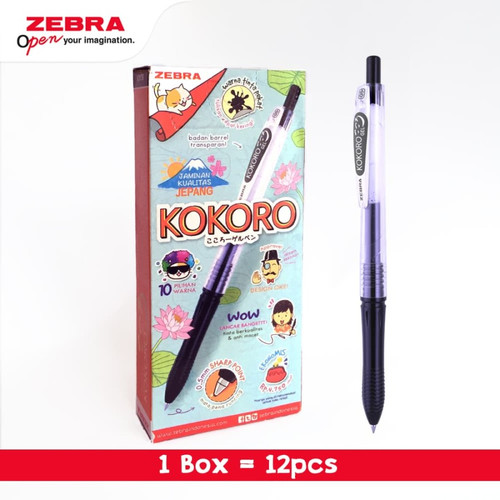 [EZO.7500280] ZEBRA KOKORO GEL 05MM BLACK 1 LUSIN