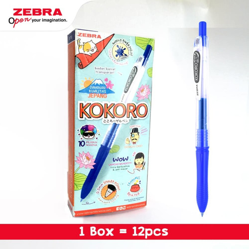 [EZO.7500281] ZEBRA KOKORO GEL 05 BLUE 1 LUSIN