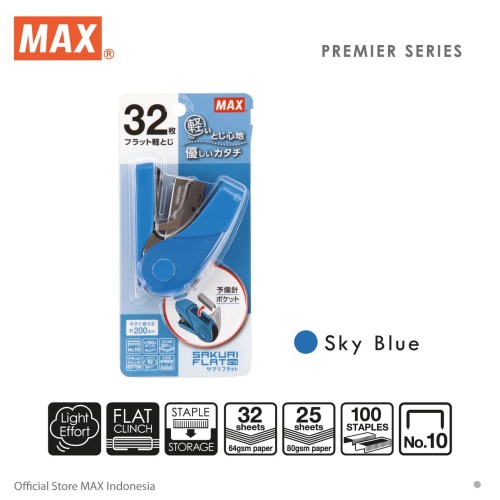 [EZO.7500398] Max Stapler HD-10FL3K Sky Blue