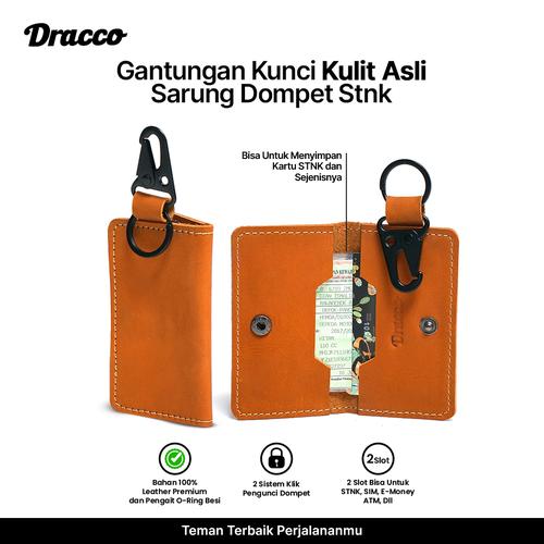 [EZO.4400291] Dompet STNK Mobil Motor Kulit Asli Dracco bonus box-light brown