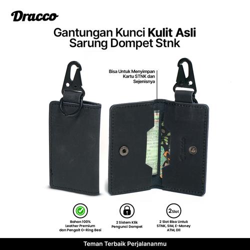 [EZO.4400448] Dompet STNK Mobil Motor Kulit Asli Dracco bonus box-Hitam