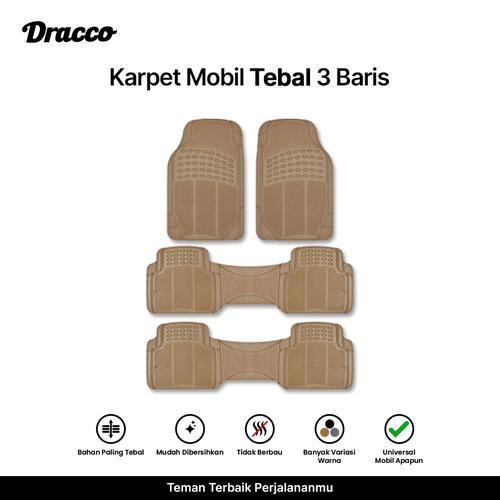 [EZO.4400359] Karpet mobil 3 baris Depan Tengah Belakang dracco tebal awet-coklat