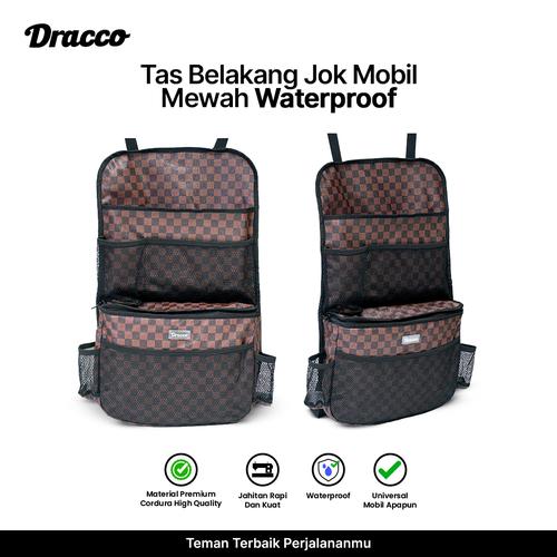 [EZO.4400367] Dracco car seat organizer tas aksesoris mobil multifungsi checkerbrown