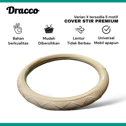[EZO.4400377] sarung stir mobil kulit premium dracco cover steering wheel cover x