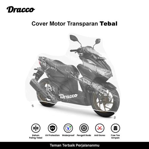 [EZO.4400386] cover motor vario transparan tebal waterproof DRACCO sarung motor awet