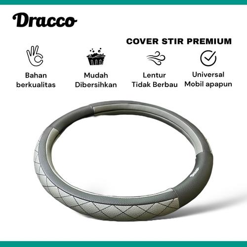 [EZO.4400390] Cover stir mobil premium awet DRACCO sarung stir mobil LINEA BLACKGREY