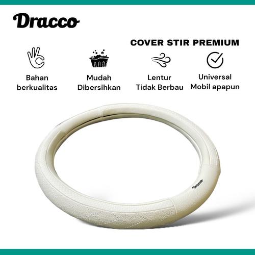 [EZO.4400393] Cover stir mobil premium DRACCO sarung stir mobil putih ZERO WHITE