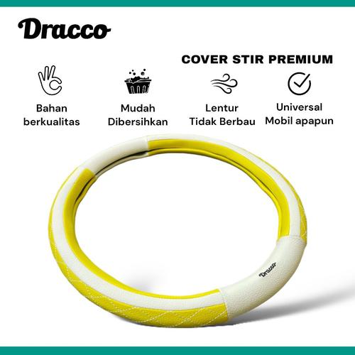 [EZO.4400400] Cover stir mobil premium DRACCO sarung stir mobil LINEA WHITE YELLOW