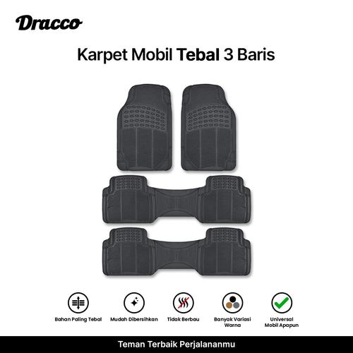 [EZO.4400420] Karpet mobil universal 3 baris Depan Tengah Belakang DRACCO TEBAL AWET