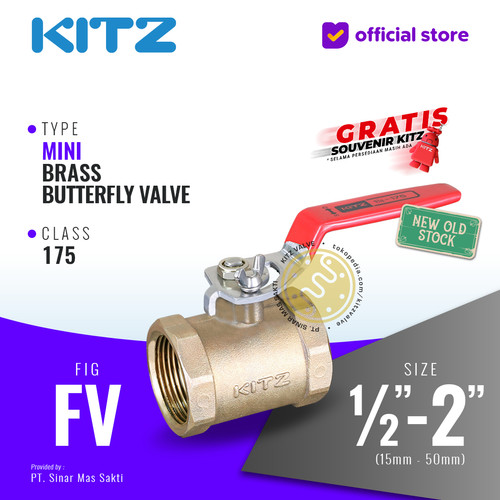 [EZR.2200080] Mini Butterfly Valve Brass KITZ Fig. FV , Drat / Screw