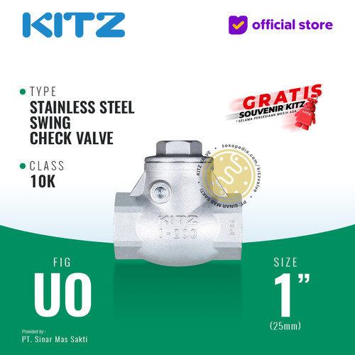 [EZR.2200097] Klep Tabok / Check Valve SUS304 KITZ Fig. UO, 1" - 25mm , Drat / Screw