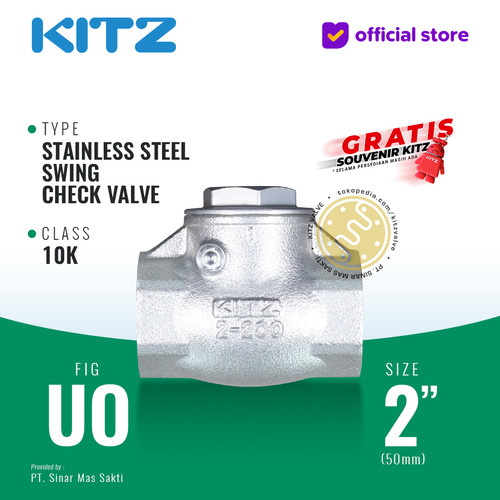 [EZR.2200100] Klep Tabok / Check Valve SUS304 KITZ Fig. UO, 2" - 50mm , Drat / Screw