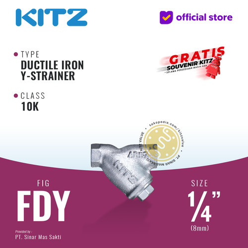 [EZR.2200104] Y-Strainer Ductile Iron KITZ Fig. 10 FDY, 1/4" - 8mm , Drat / Screw