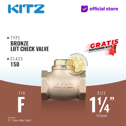 [EZR.2200125] Lift Check Valve KITZ Fig. 150 F , 1 1/4" - 32A - 32mm , Drat / Screw