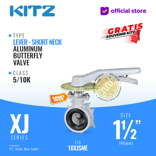 [EZR.2200127] Butterfly Valve Alum KITZ Fig. 10XJSME , 1 1/2" - 40mm , LEVER - SHORT