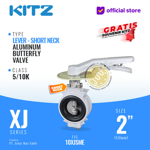 [EZR.2200128] Butterfly Valve Alum , KITZ Fig. 10XJSME , 2" - 50mm , LEVER - SHORT