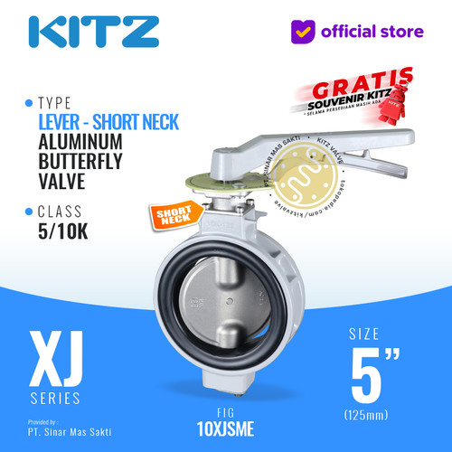 [EZR.2200131] Butterfly Valve Alum , KITZ Fig. 10XJSME , 5" - 125mm , LEVER - SHORT