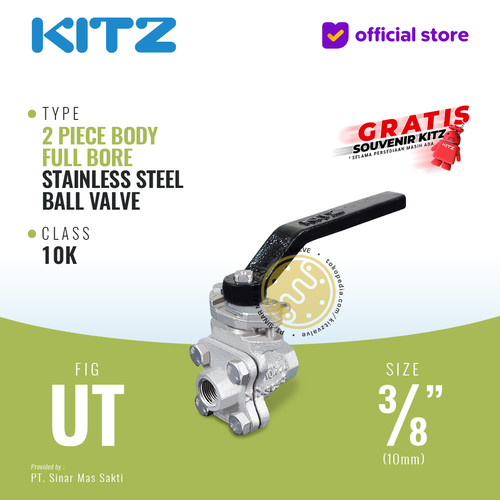 [EZR.2200152] Ball Valve Full Bore SUS KITZ Fig. 10 UT , 3/8" - 10mm, Drat / Screw