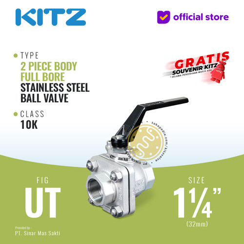 [EZR.2200155] Ball Valve Full Bore SUS KITZ Fig. 10 UT , 1 1/4" - 32mm, Drat / Screw