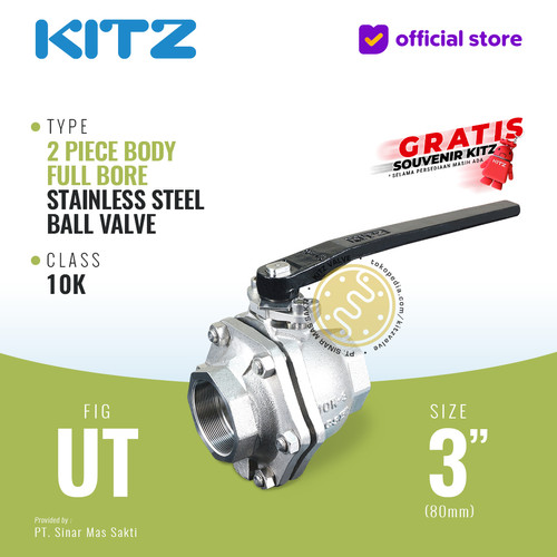 [EZR.2200159] Ball Valve Full Bore SUS KITZ Fig. 10 UT , 3" - 80mm , Drat / Screw