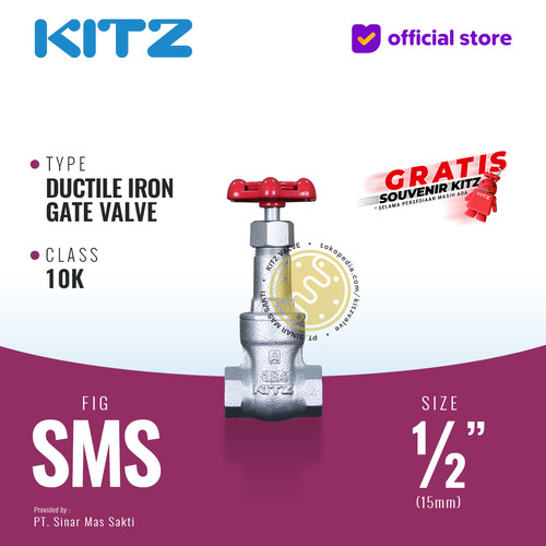 [EZR.2200161] Gate Valve Ductile KITZ Fig. 10 SMS , 1/2" - 15A - 15mm , Drat / Screw