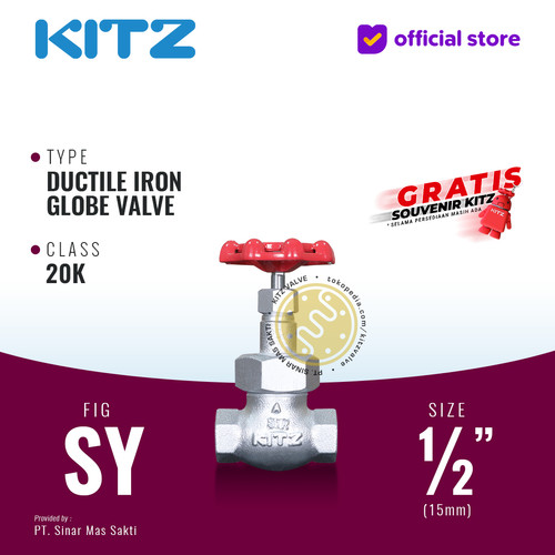 [EZR.2200168] Globe Valve Ductile KITZ Fig. 20 SY , 1/2" - 15A - 15mm , Drat / Screw