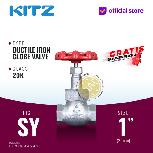 [EZR.2200170] Globe Valve Ductile KITZ Fig. 20 SY , 1" - 25A - 25mm , Drat / Screw