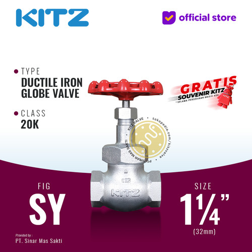 [EZR.2200171] Globe Valve Ductile KITZ Fig. 20 SY , 1 1/4" - 32mm , Drat / Screw