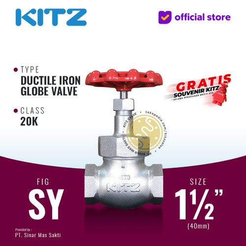 [EZR.2200172] Globe Valve Ductile KITZ Fig. 20 SY , 1 1/2" - 40mm , Drat / Screw