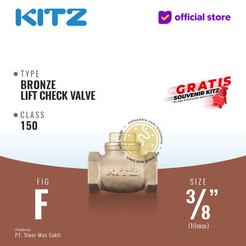 [EZR.2200179] Lift Check Valve KITZ Fig. 150 F , 3/8" - 10A - 10mm , Drat / Screw