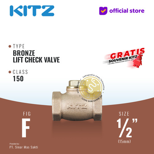 [EZR.2200180] Lift Check Valve KITZ Fig. 150 F , 1/2" - 15A - 15mm , Drat / Screw