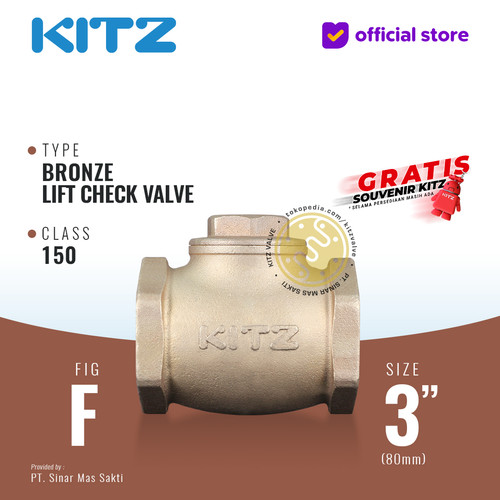 [EZR.2200186] Lift Check Valve KITZ Fig. 150 F , 3" - 80A - 80mm , Drat / Screw