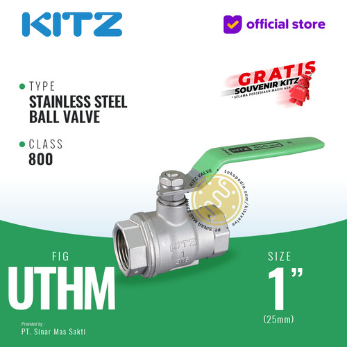 [EZR.2200190] Ball Valve SUS KITZ Fig. 800 UTHM , 1" - 25A - 25mm , Drat / Screw