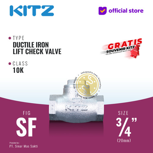 [EZR.2200195] Lift Check Valve Ductile KITZ Fig. 10 SF , 3/4" - 20mm , Drat / Screw