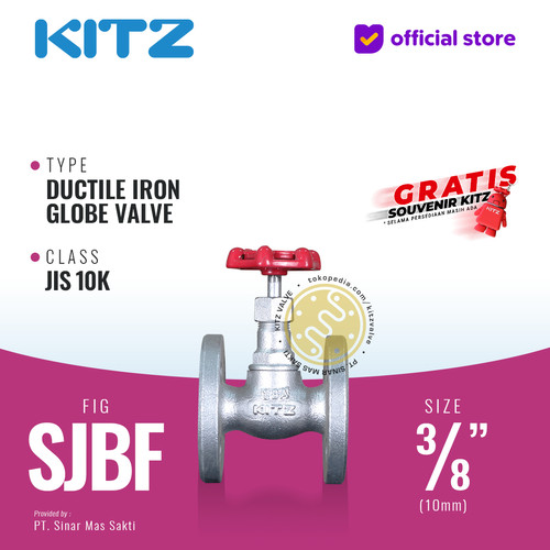 [EZR.2200201] Globe Valve Ductile KITZ Fig. 10 SJBF , 3/8" - 10A - 10mm , Flange 10K